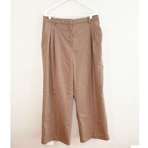 House of Harlow 1960 plaid sequin wide leg trousers pants brown